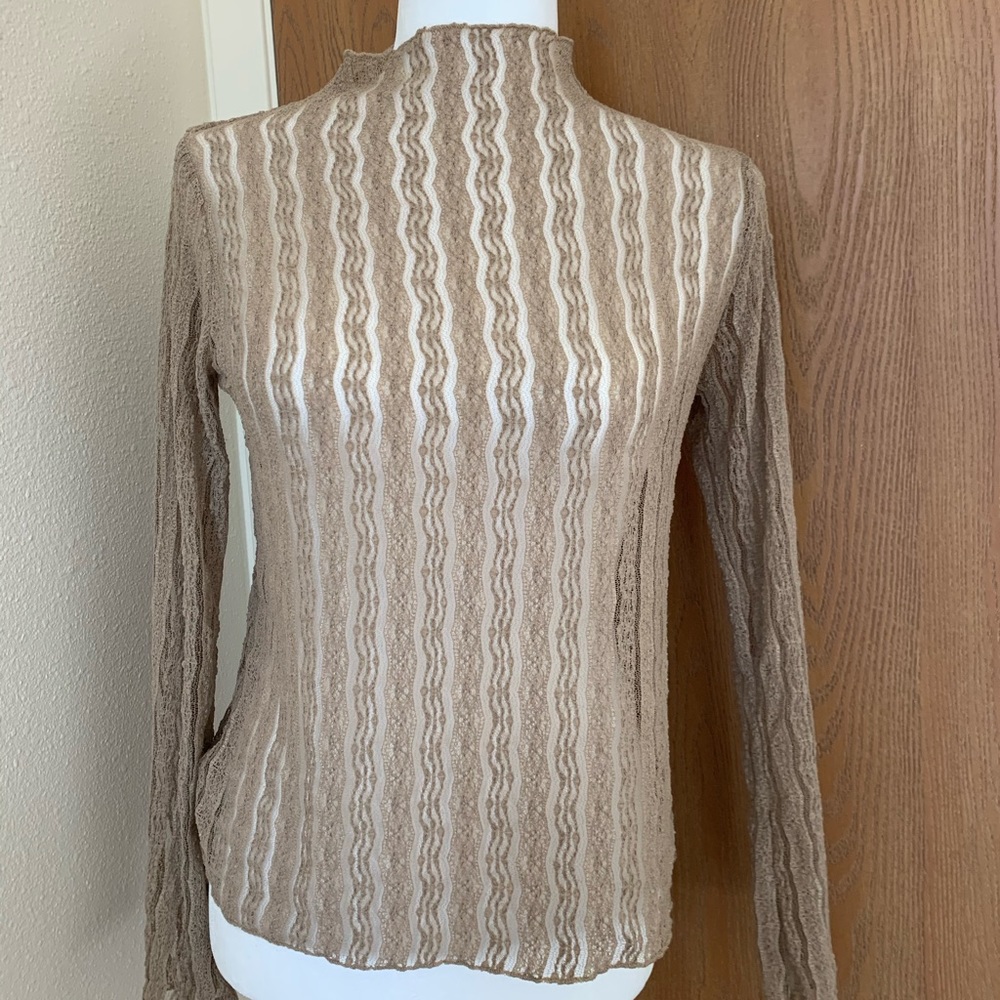 See through lace shirt